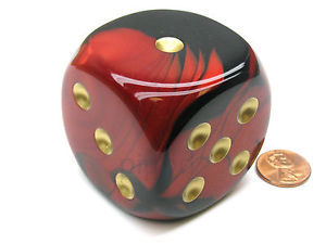 50mm d6 w/pips Black-Red w/gold - DG5033